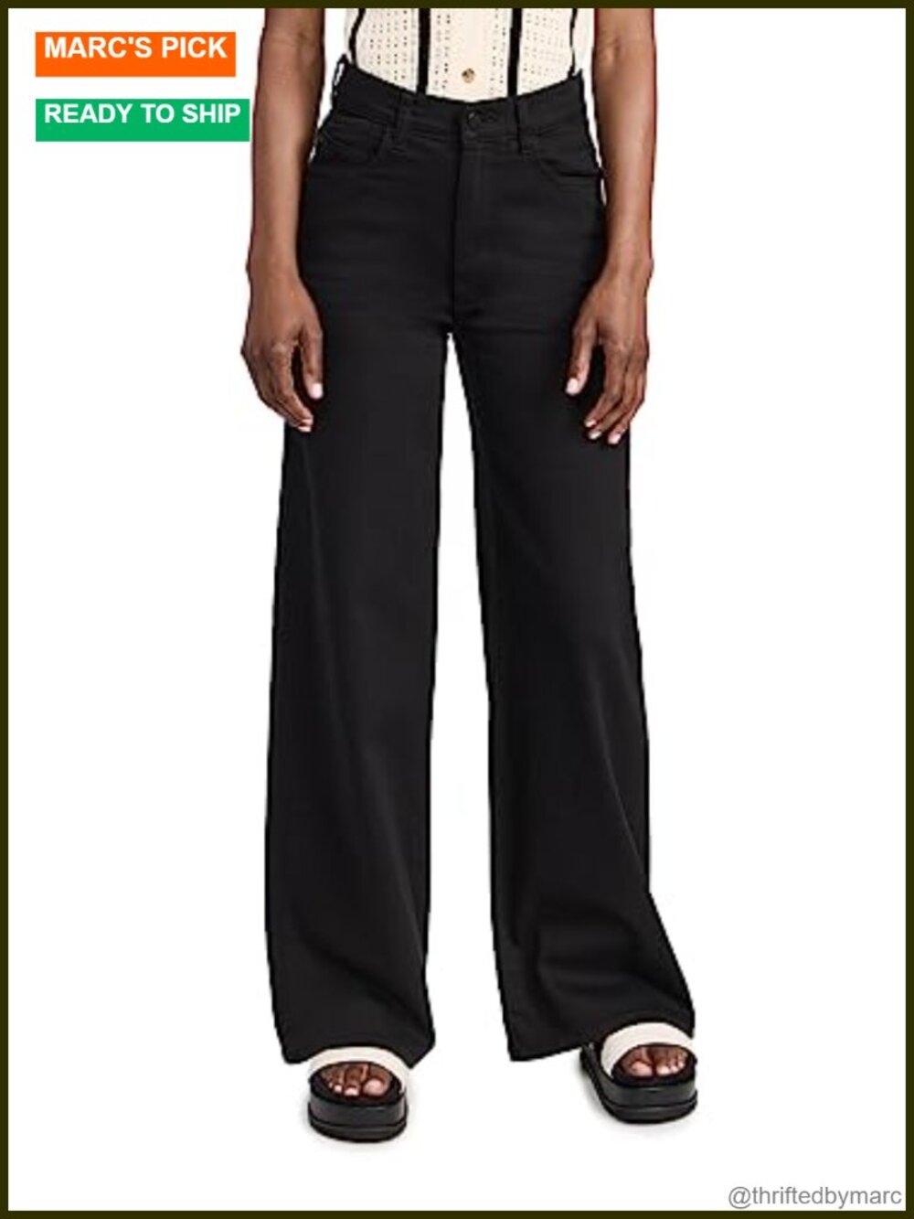 High Rise Wide Leg Vintage Jeans 5-Pocket Stretch Denim Casual